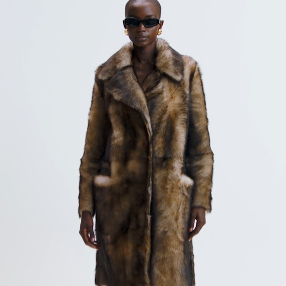 Inspired Evita coat featuring chinchilla fuax- fur winter teddy jacket ski